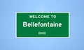 Bellefontaine, Ohio city limit sign. Town sign from the USA