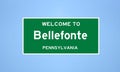 Bellefonte, Pennsylvania city limit sign. Town sign from the USA.