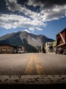 The main street in a popular mountains town