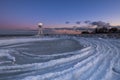 Bellevue beach near Copenhagen during winter Royalty Free Stock Photo