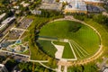 Bellevue Downtown Park aerial drone photo Royalty Free Stock Photo