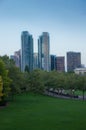 Bellevue downtown park in the evening Royalty Free Stock Photo