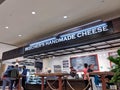 View of a Beecher`s Homemade Cheese cafe inside the Bellevue Mall, customers lining up