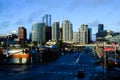 Bellevue downtown skyline above NE 8th Street in the Puget Sound Region city Royalty Free Stock Photo