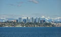 Bellevue, Washington and Cascade Mountains across Lake Washington Royalty Free Stock Photo