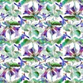 Bellflowers watercolor seamlles pattern Royalty Free Stock Photo