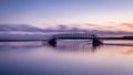 Bellhaven Bridge, Dunbar, Scotland taken as the dawn breaks. Royalty Free Stock Photo