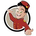 Bellhop or bellboy button Royalty Free Stock Photo