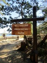 Bellhouse Provincial Park sign at Galiano Island, BC, Canada Royalty Free Stock Photo