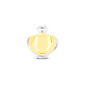 Bellied Bottle with yellow liquid. vial for perfume, medicine, cosmetics, alcohol, drinks. flacon