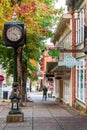 Leaves line the sidewalk during autumn in historic Fairhaven