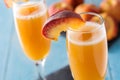 Bellini champagne cocktail in crystal glass Royalty Free Stock Photo