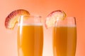 Bellini champagne cocktail in crystal glass Royalty Free Stock Photo