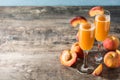Bellini champagne cocktail in crystal glass Royalty Free Stock Photo