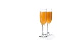 Bellini champagne cocktail in glass Royalty Free Stock Photo