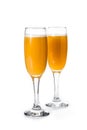 Bellini champagne cocktail in glass Royalty Free Stock Photo