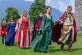 Medieval characters on Castelgrande castle at Bellinzona on Switzerland