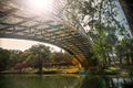 Ibirapuera`s park brigde with a bellow angle