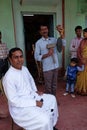 The bellringer calls for a Mass in Chunakhali, West Bengal, India