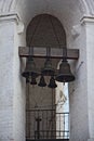 Bells on Belfry Vodovzvodnaya tower Georgievskaya church in Moscow Kolomenskoye