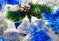 Bells on clolorful christmas decoration Royalty Free Stock Photo