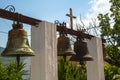 Bells to call to prayer on the island of Kephaloia in Greece