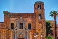 Belltower of church Martorana with palm trees, Palermo. Sicily.