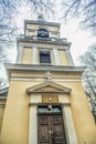 Belltower of Holy Trinity Church, Helsinki. Royalty Free Stock Photo
