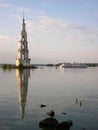Belltower in the middle of lake Royalty Free Stock Photo