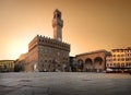 Belltower on piazza Royalty Free Stock Photo