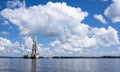 Belltower on river Volga, Kalyazin, Russia