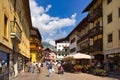 Belluno, Italy - August 17, 2018: resort town in the highlands of the Dolomites of Italy, Cortina d Ampezzo