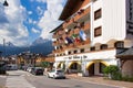 Belluno, Italy - August 17, 2018: resort town in the highlands of the Dolomites of Italy, Cortina d Ampezzo