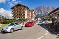 Belluno, Italy - August 17, 2018: resort town in the highlands of the Dolomites of Italy, Cortina d Ampezzo