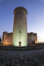 Bellver castle, illuminated by sunset light