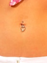 Belly button jewelry.