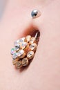 Belly button piercing Royalty Free Stock Photo