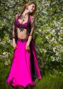 Woman in belly dance costume Royalty Free Stock Photo