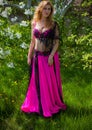 Woman in belly dance costume Royalty Free Stock Photo