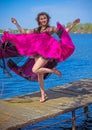 Woman in belly dance costume Royalty Free Stock Photo