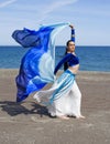 Belly Dancer on a Beach Royalty Free Stock Photo