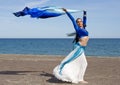 Belly Dancer on a Beach Royalty Free Stock Photo