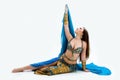Belly dancer in blue Royalty Free Stock Photo