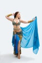 Belly dancer in blue Royalty Free Stock Photo