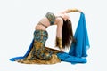 Belly dancer in blue Royalty Free Stock Photo