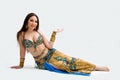 Belly dancer in blue Royalty Free Stock Photo