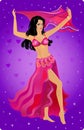 Belly dancer in cosmos sky Royalty Free Stock Photo