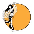 Belly dancer. Illustration of belly dance woman