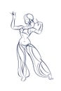 Belly dancer ink sketch gesture drawing