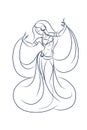 Belly dancer ink sketch gesture drawing